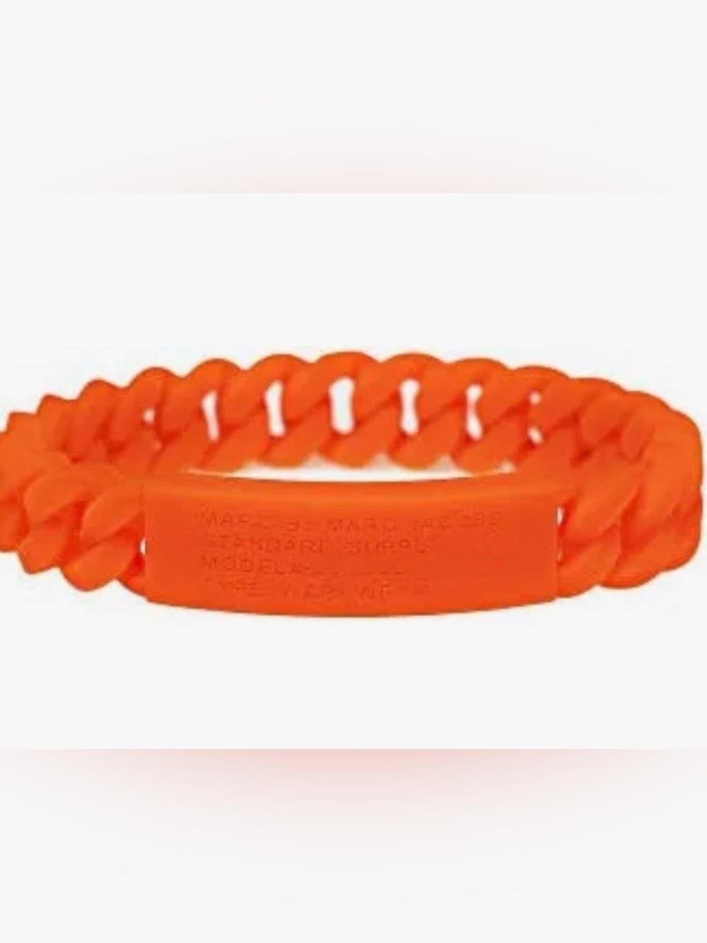 Marc By Marc Jacobs Neon Orange Silicone Chain Bracelet